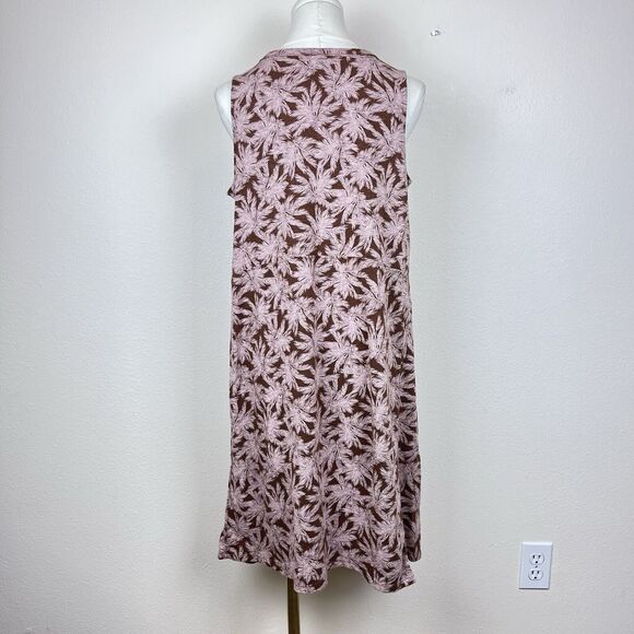 J Jill Dress Womens Medium Sleeveless Shift Pockets Travel Tropical Boho Brown - Picture 12 of 12